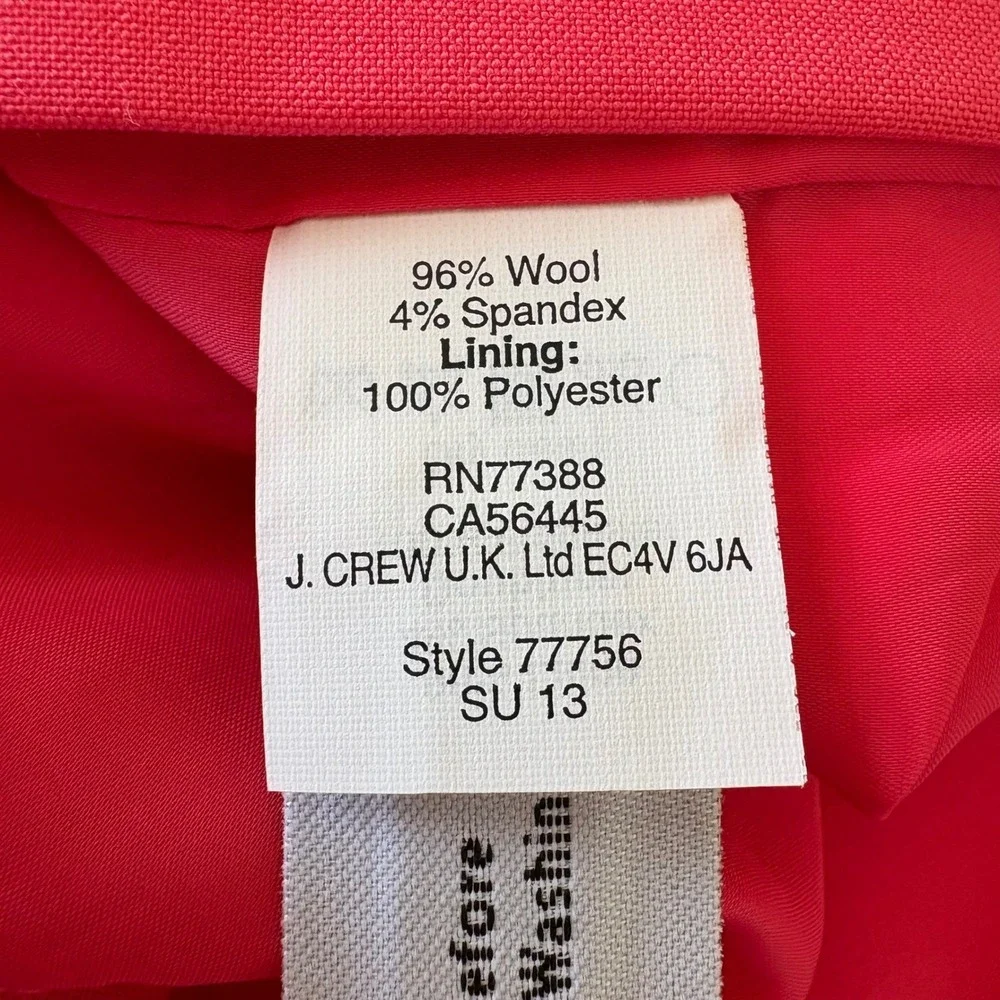 J.‎ Crew Coral Pink Origami Bow Detail Sheath Dress Womens Size 4
